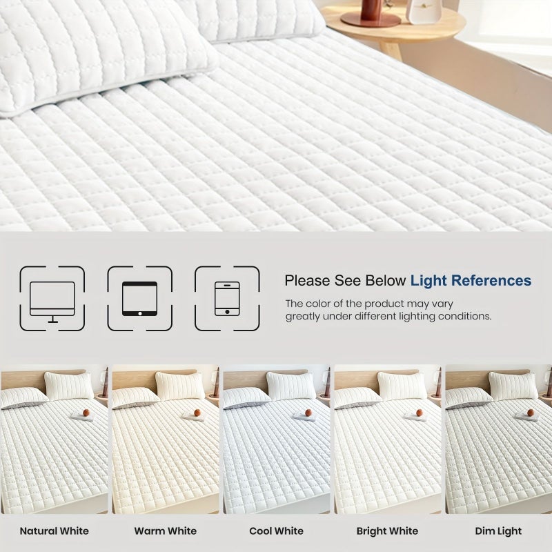 Pink Fitted Mattress Protector Sheet 62.99 by 78.74 Inch Full Coverage Bedding Cover Secure Fit Machine Washable For Twin Bed Home Use - Image 5