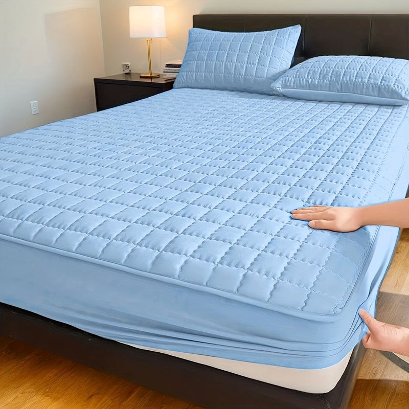 Pink Fitted Mattress Protector Sheet 62.99 by 78.74 Inch Full Coverage Bedding Cover Secure Fit Machine Washable For Twin Bed Home Use - Image 2