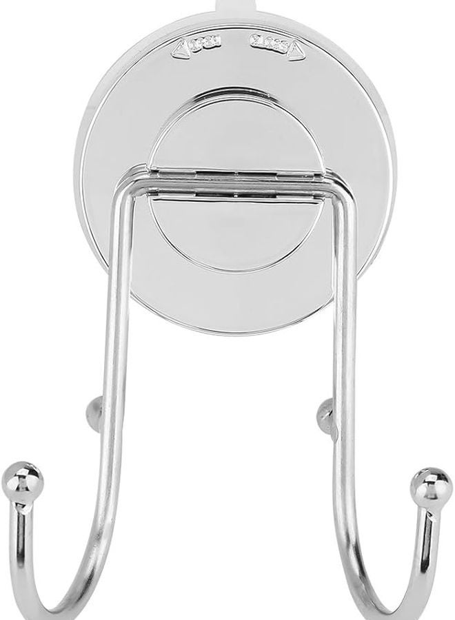 Stainless Steel Double Hanger Wall Hook With Heavy Duty Suction Cup For Bathroom Kitchen - Image 1
