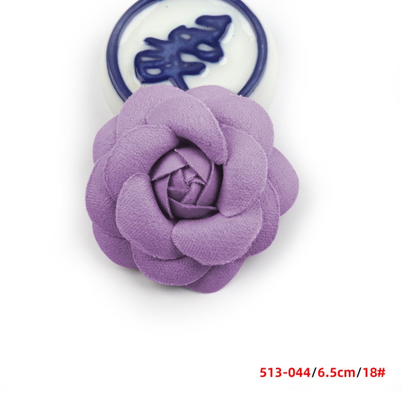 Korean Small Fragrance 6.5Cm Camellia Diy Handmade Fabric Accessories Corsage Shoe Flower Dress Gift Box Accessories Flowers - Image 4