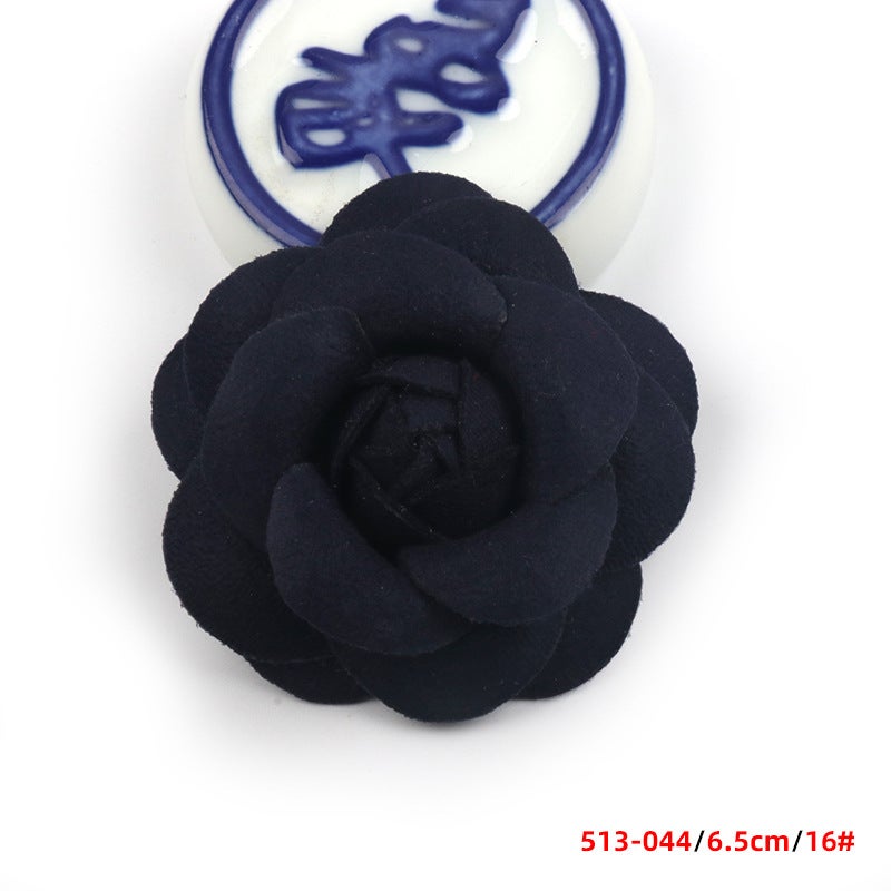 Korean Small Fragrance 6.5Cm Camellia Diy Handmade Fabric Accessories Corsage Shoe Flower Dress Gift Box Accessories Flowers - Image 1