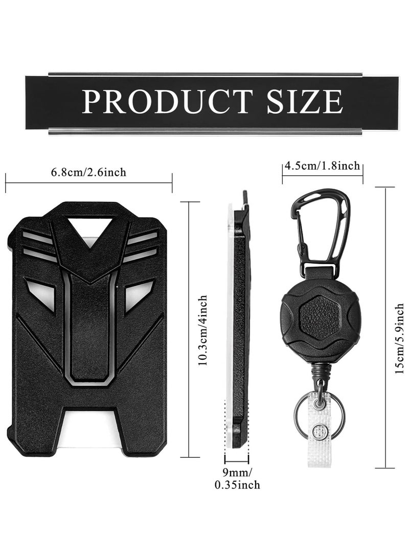 Oasisgalore Heavy Duty Retractable Badge Holder - 31.5 Inch Lanyard for ID Cards (Black)  - Image 2