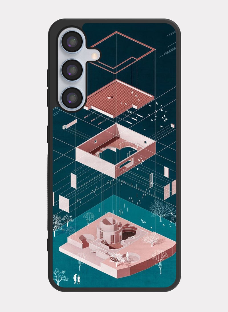 بكسلات كفر سامسونج جالكسي ايه 55 تصميم معماري ازرق - Image 1