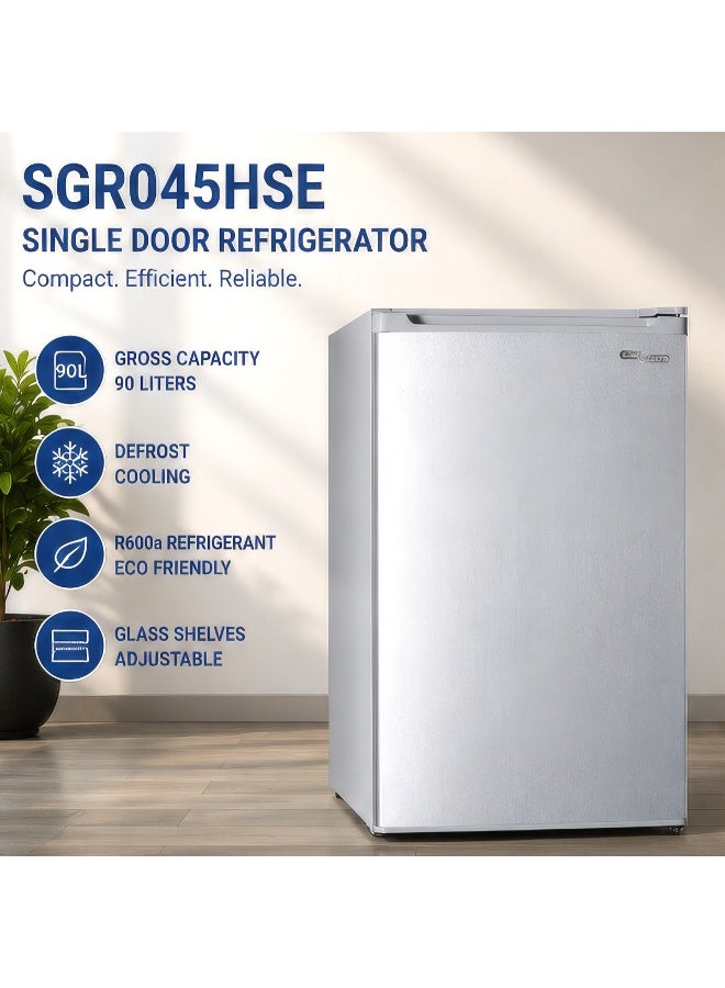 SUPER GENERAL 90 Liters Gross, 76 Liters Net Single Door Defrost Refrigerator, Silver - SGR045HSE SGR045HSE Silver - Image 2