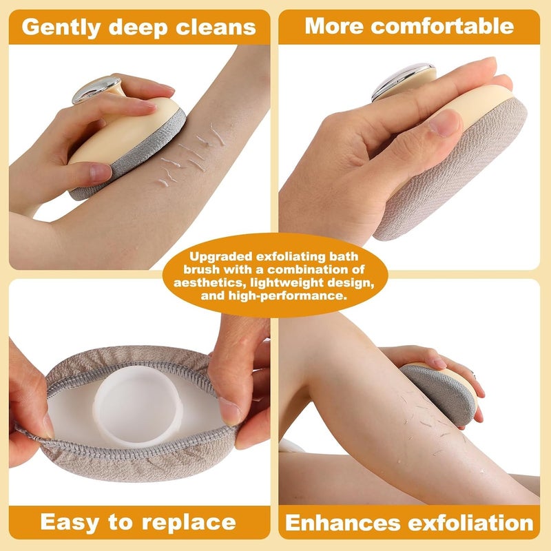 KASTWAVE Deep Exfoliating Body Scrubber with Soft Bristles, Upgraded Natural Fiber Body Brush and Glove Set for Men & Women, Gentle Dead Skin Removal, Smooth Skin Exfoliator for Shower, Bath & Spa Use - Image 5