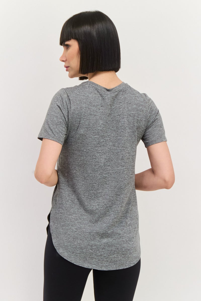 SKECHERS Women Sportswear Fit Short Sleeve Training T-Shirts, Heather Grey - Image 2