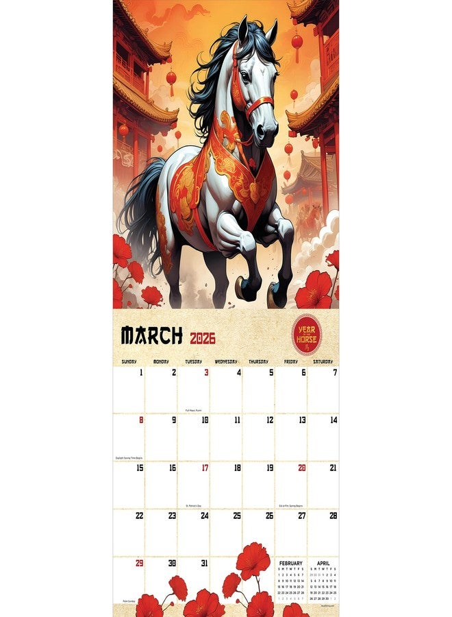 TF Publishing 2026 Year of the Horse Wall Calendar - Large Grids for Appointments and Scheduling - Vertical Monthly Wall Calendar 2026 w/Premium Matte Paper for Home and Office Organization - 12x12in - Image 2