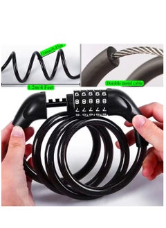 Password lock fBike Lock，1.2m/4 Feet Coiling Bike Lock Cable，High Security 5 Digit Resettable Combination Core，Bicycle Locks Heavy Duty Anti Theftor the bike - pzsku/Z310627FD682AF669396CZ/45/_/1733685465/5351853b-b99a-4467-af68-71d9f7b22999