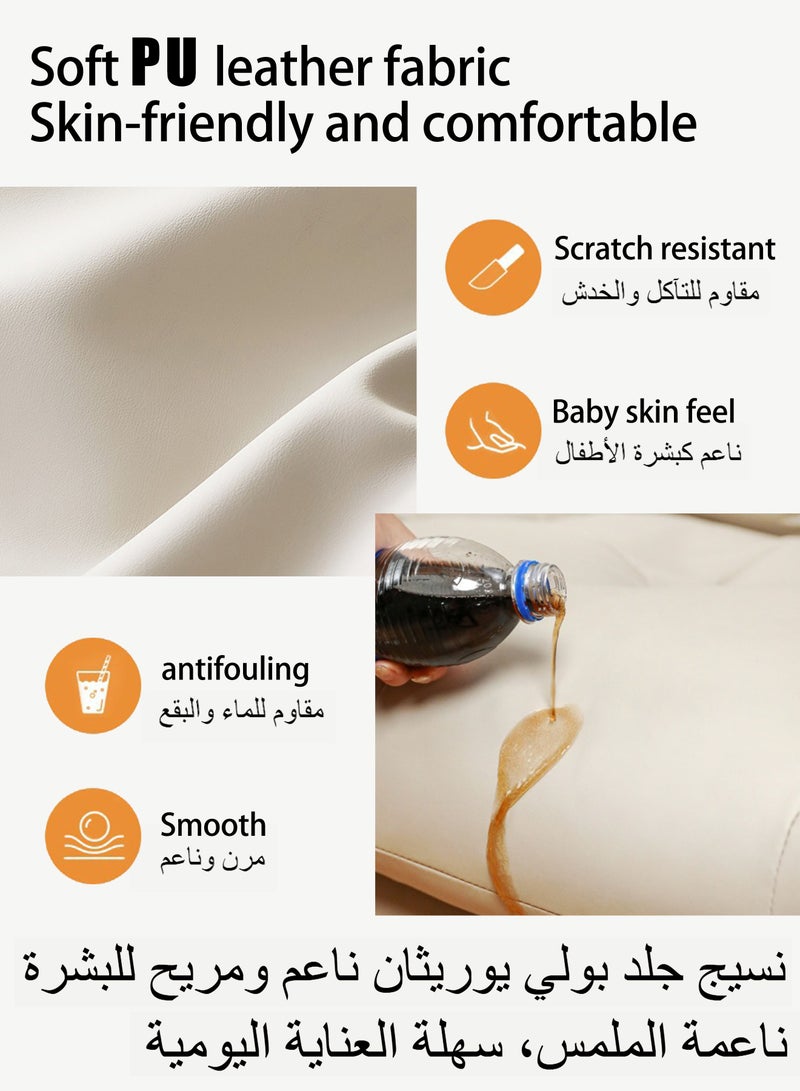 ويمارت كرسي مكتب كرسيكرسي،مكاتب وكراسي تنفيذية،مكتب وكرسي كمبيوتر مريحان،كرسي جلدي قابل للتنفس،كرسي كمبيوتر دوار مع مسند للساقين للمنزل والمكتب،أبيض - Image 5