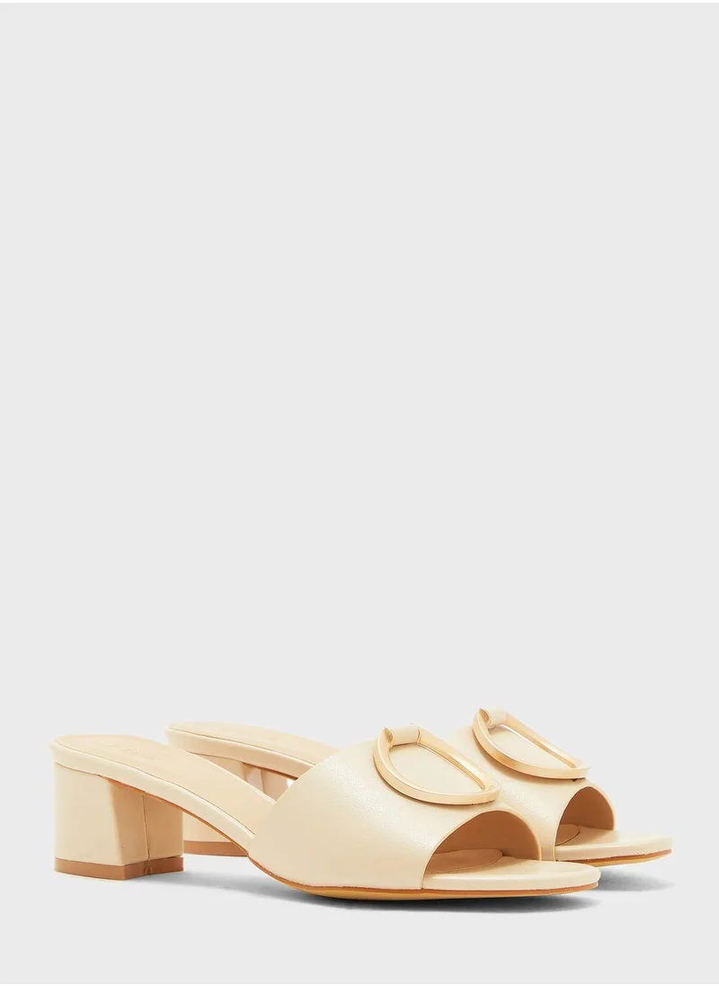 FYOR Wide Strap Block Heel Sandals