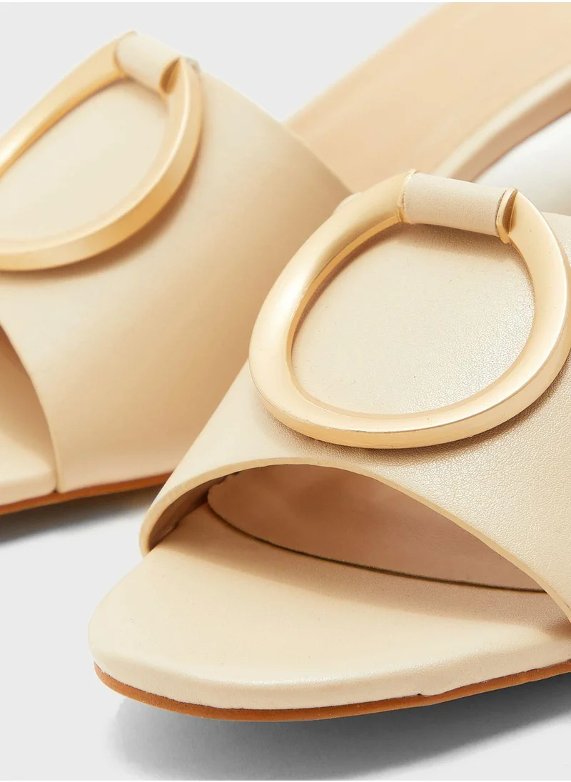 FYOR Wide Strap Block Heel Sandals
