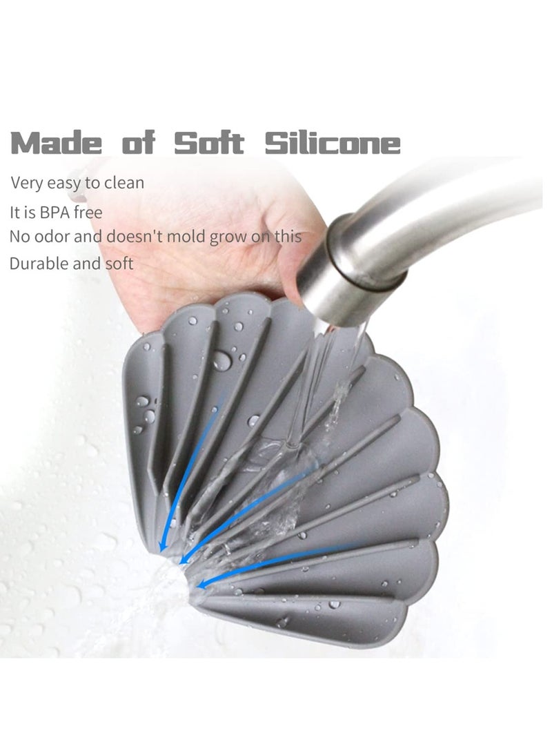 Self Draining Soap Dishes, Premium Silicone Soap, Bathroom, Kitchen, Bath Tub, Easy Cleaning,Keep Soap Bars Dry Clean,Extend Soap Life(Gray,Green,White), 3 Pcs
