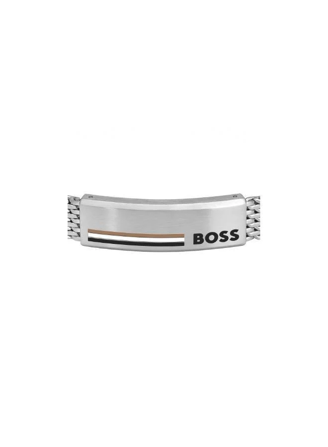 BOSS  Alen Collection Link Bracelet For Men In Stainless Steel With An Engraved Plaque - 1580611 for Men | Best Price UAE