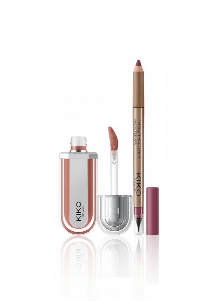 KIKO Milano Glow Kit – Lip Gloss & Liner Duo - Image 1