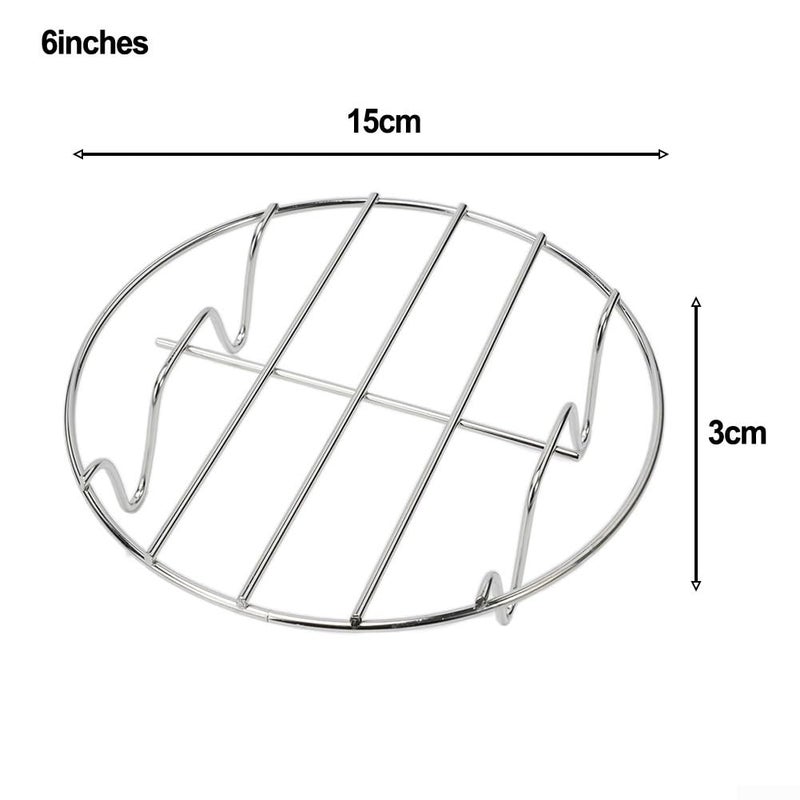 Stainless Steel Air Fryer Grill Rack 6 Inch Compatible for Steaming Fish Chicken - Image 4