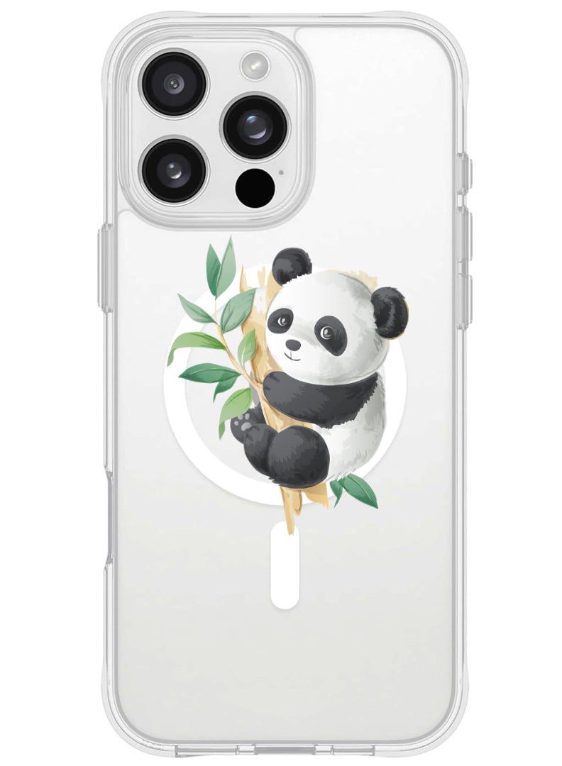 Theodor iPhone 16 Pro Magsafe Magnetic Case for iPhone Compatible with Wireless Charging, Shockproof Phone Bumper Cover - panda - Image 1