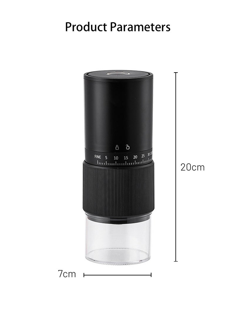 EqiEch Electric Coffee Grinder with 30 External Adjustable Settings, Rechargeable Automatic Coffee grinder with 25g Capacity,Conical Burr Coffee Grinder with Crank for Travel, Camping, Office, Espresso, Pour Over, etc  - Image 2