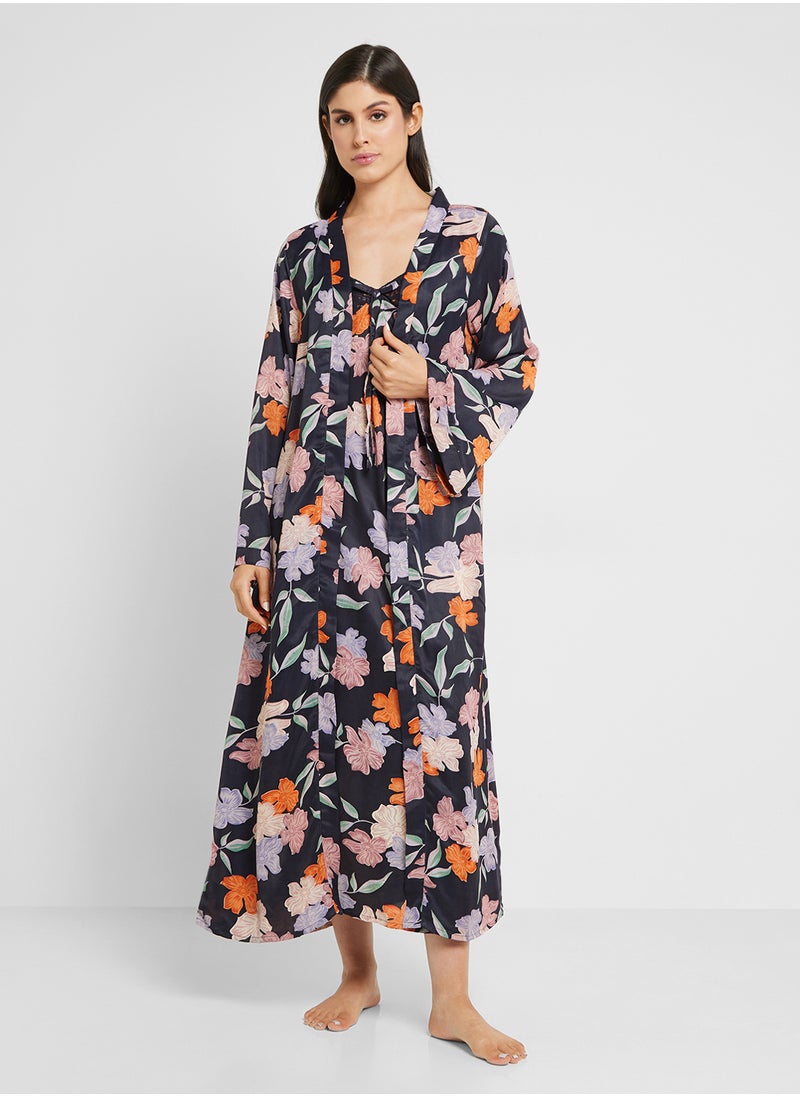 Khizana - Night Slip Dress With Robe - Image 1
