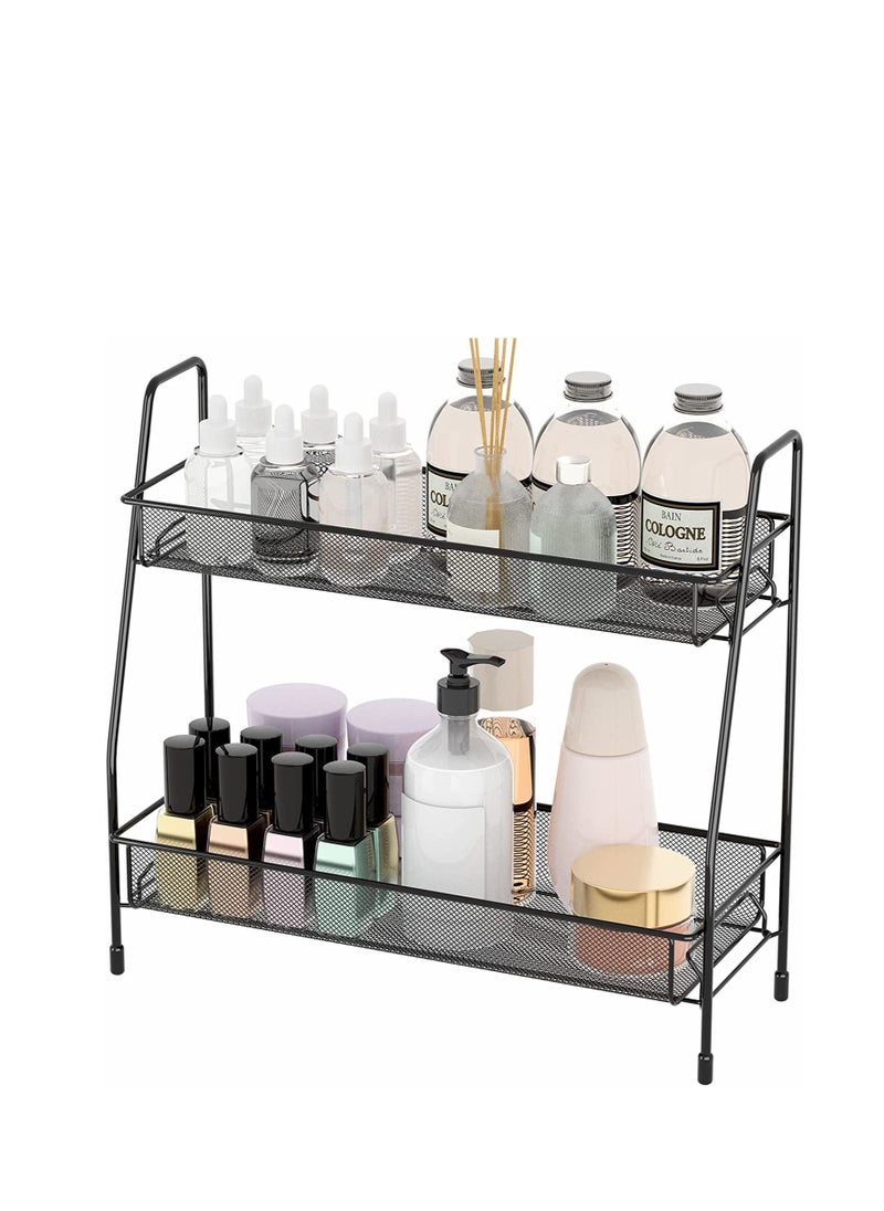 MIXDE - Spice Rack Organizer for Countertop,2 Tier Bathroom Shelf,Desktop Makeup Organizer,Small Storage Rack for Kitchen,Bath Room,Bedroom - Image 1