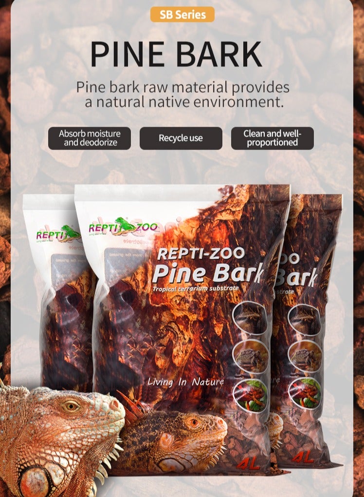 REPTIZOO REPTIZOO Organic Bark Chips Expandable Substrate Block for Reptiles, Snakes, Tortoise, and Amphibians, Natural Fiber Free Husks, Clean Breeding (4l)  - Image 2