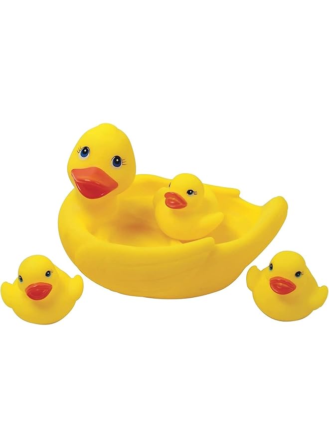 إيروريكس مجموعة عائلية من 4 قطع من لعبة البط المطاطي للأطفال على شكل بطة حمام للأطفال في مرحلة ما قبل المدرسة - Image 1