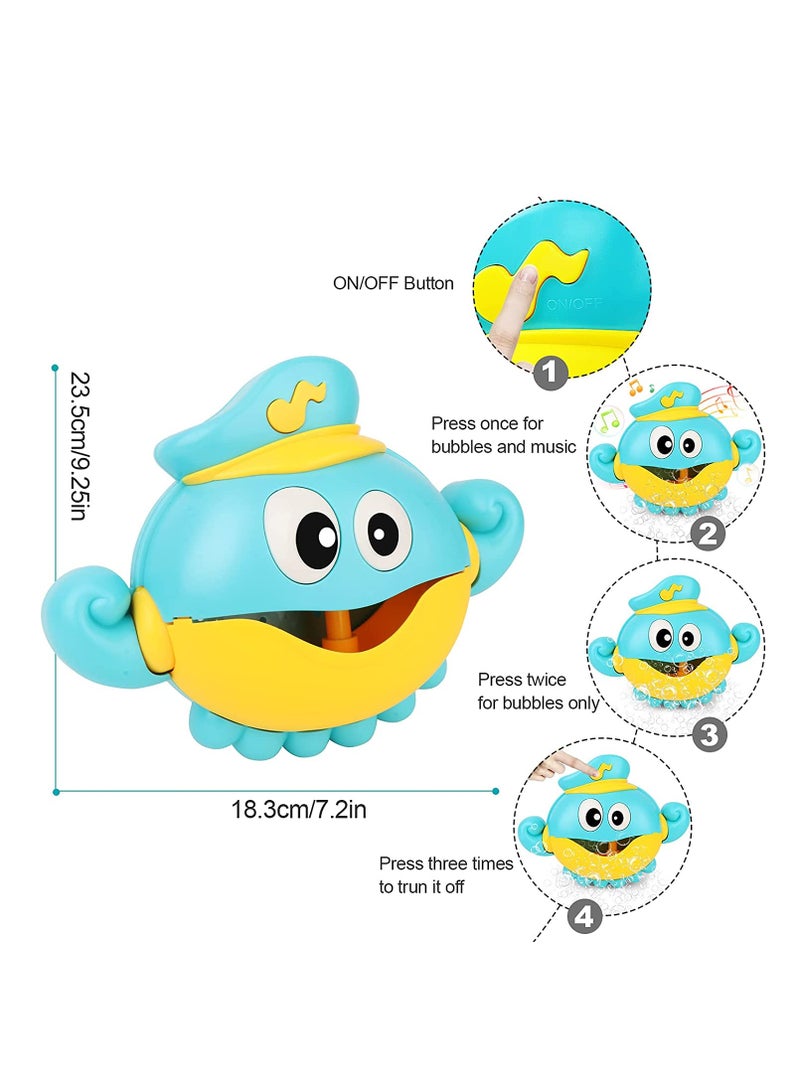 SOLARAE Baby Bath Toys Bubble Machine, 1000+ Bubbles Per Minute with Nursery Rhymes, Automatic Octopus Bubble Maker Bath Toys for the Bathtub for Toddlers Babies Boys Girls - Image 4