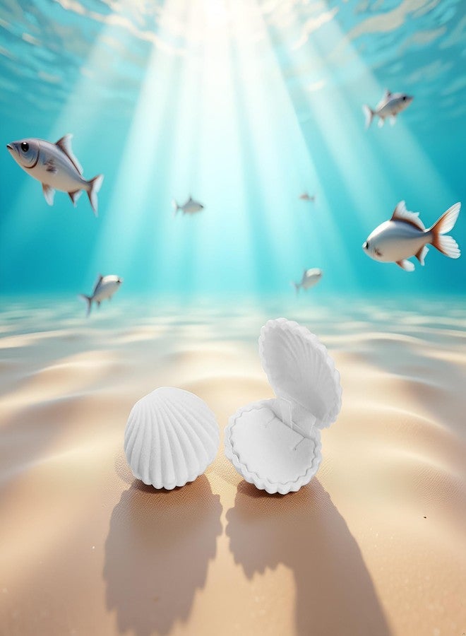 SquarezhenBo White Sea Shell Shape Jewelry Box for Earring Ring Necklace Display Storage Organizer Gift Velvet Shell Jewelry Boxs, Jewelry Boxes and Organizers - Image 3