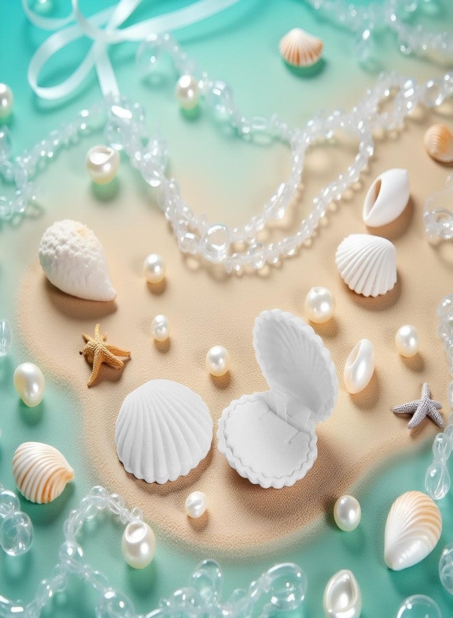 SquarezhenBo White Sea Shell Shape Jewelry Box for Earring Ring Necklace Display Storage Organizer Gift Velvet Shell Jewelry Boxs, Jewelry Boxes and Organizers - Image 5