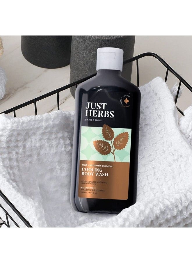 Just Herbs Deep Cleansing Cooling Body Wash With Mint And Activated Charcoal For Men And Women 300 Ml  - Image 3