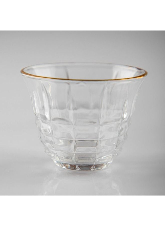 Soleter Cawa Set Of Arabic Coffee Cups With Gold Rim Traditional Design Transparent Set Of 12pcs  - Image 4