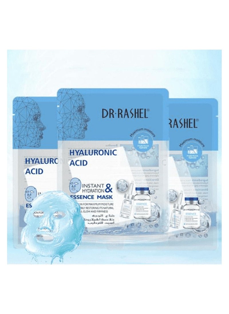 Rashell Cosmetics Pack Of 5 Instant And Hyaluronic Essence Face Mask 5 x 25g  - Image 3