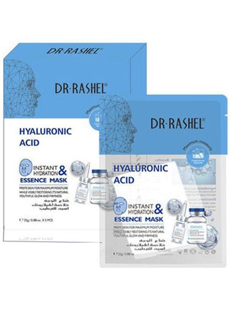 Rashell Cosmetics Pack Of 5 Instant And Hyaluronic Essence Face Mask 5 x 25g  - Image 1