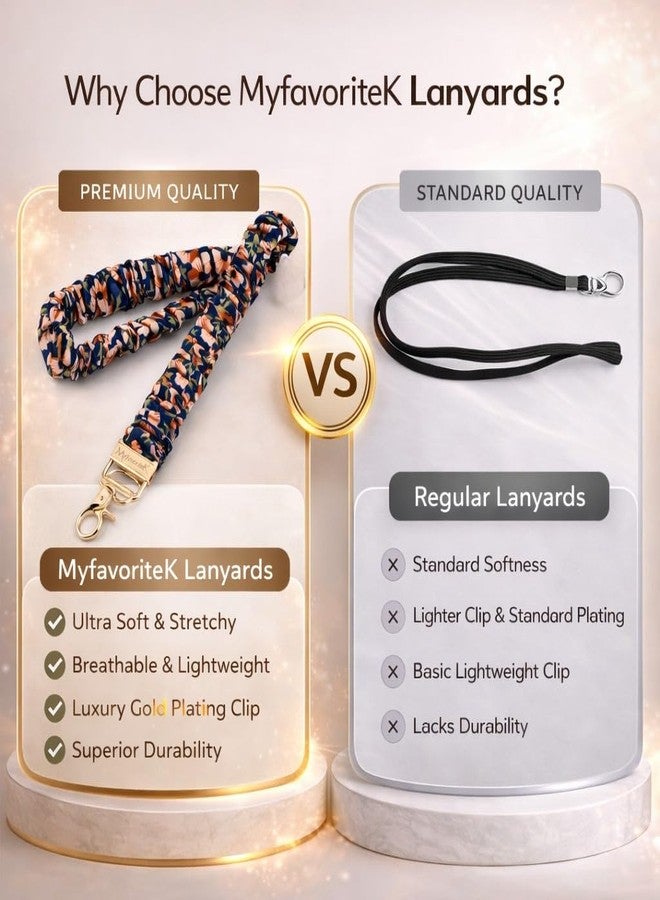 حبل تعليق أنيق من MyfavoriteK لبطاقات الهوية، حبل تعليق مرن لطيف للمفاتيح، حامل سلسلة مفاتيح قابل للسحب (حديقة منتصف الليل) - Image 4