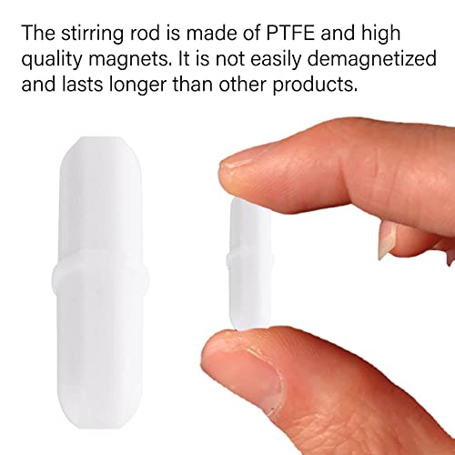 joaoxoko Magnetic Stir Bars,10 Pcs PTFE Magnetic Stirrer Mixer Stir Bar, 20 mm/ 0.8 Inch White Laboratory Stirrer Mixer Bar (10) - Image 2