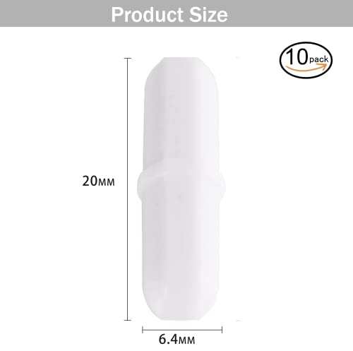 joaoxoko Magnetic Stir Bars,10 Pcs PTFE Magnetic Stirrer Mixer Stir Bar, 20 mm/ 0.8 Inch White Laboratory Stirrer Mixer Bar (10) - Image 3