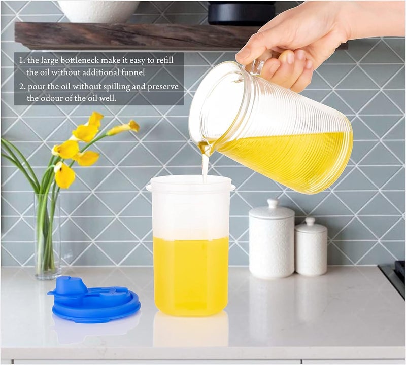 KBS Oil Bottle Dispenser Container Unbreakable Plastic Kitchen Accessories Items (PACK-OF-2-650ML) - Image 5