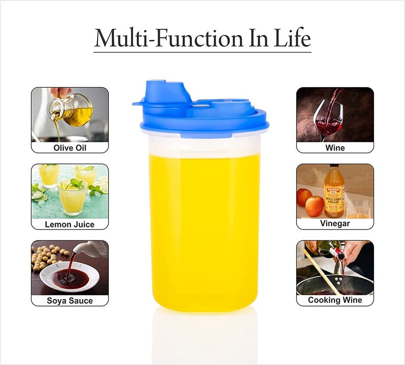 KBS Oil Bottle Dispenser Container Unbreakable Plastic Kitchen Accessories Items (PACK-OF-2-650ML) - Image 4
