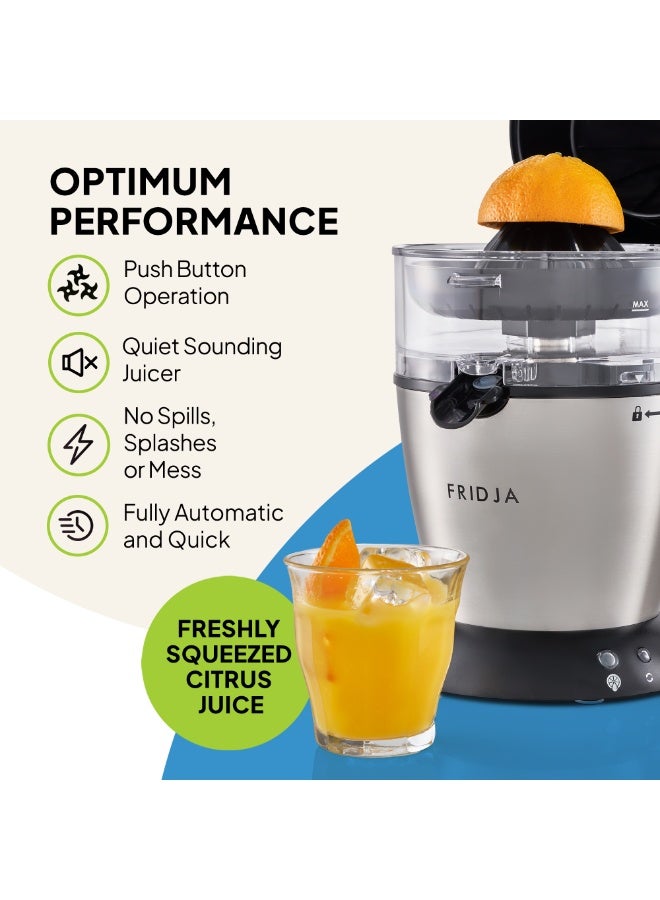 Fridja f900 Automatic Citrus Juicer – One-Button Operation, No Spills or Splashes, Easy to Clean – Stainless Steel Orange & Grapefruit Squeezer for Fresh Juice – 50W - 400ml [Energy Class A+] - Image 5
