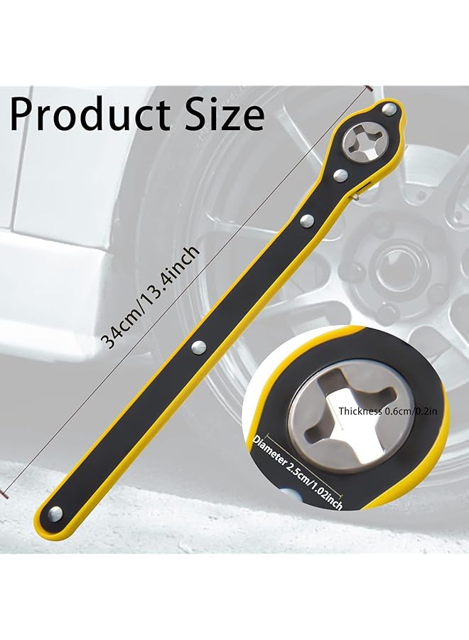 X Spring Labor Saving Wrench, Durable Lug Spanner For Vehicle Maintenance, High Strength Steel Jack Ratchet Tool, Swivel Maintenance Wrench With Easy To Use, Scissor Jack Handle For Cars, Motorcycles - Image 3