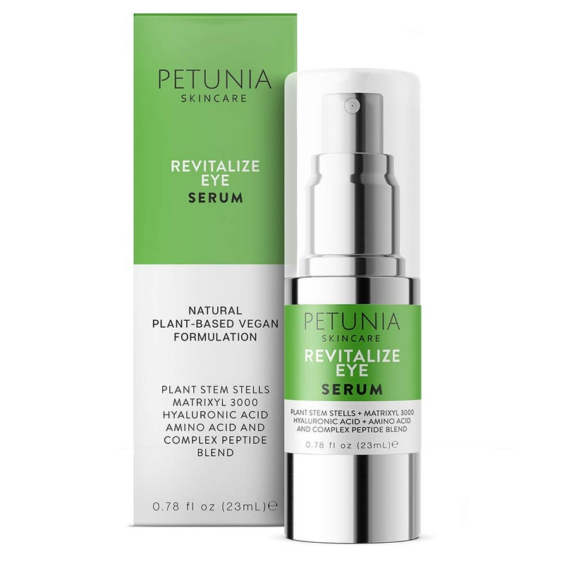 Petunia Skincare Best Eye Serum for Wrinkles Fine Lines Dark Circles Puffiness Bags Hydrating Repair for Dry Skin and Loss of Elasticity 75 ORGANIC INGREDIENTS with Hyaluronic Acid Jojoba Oil MSM Peptides
