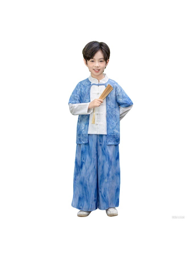 ليانغ سان تشي والنوع الجديد من الأزياء الذكورية الجديدة للأطفال -الصيني التقليدي الصيني تانغفنغ، والزي الوطني الخريف، والزي اليومي المريح والمريح - Image 1