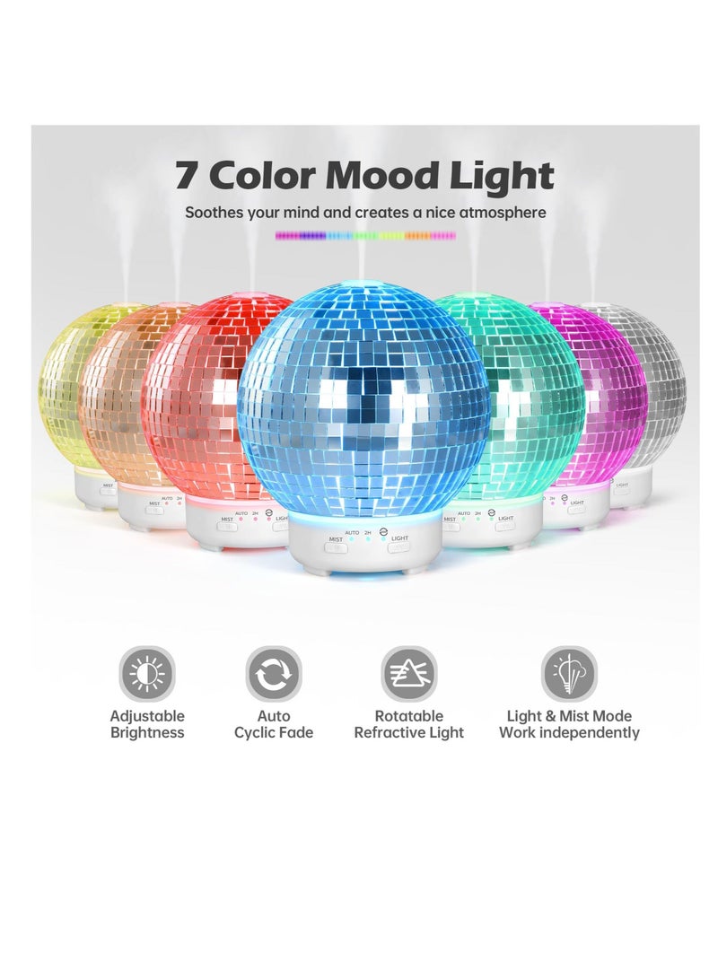 واي آند دي Disco Ball Diffuser Rotating, Decor Multi-Purpose Diffuser, Home Aromatherapy Essential Oil with 14 Light Modes, for Party Decoration and Accessories  - Image 2