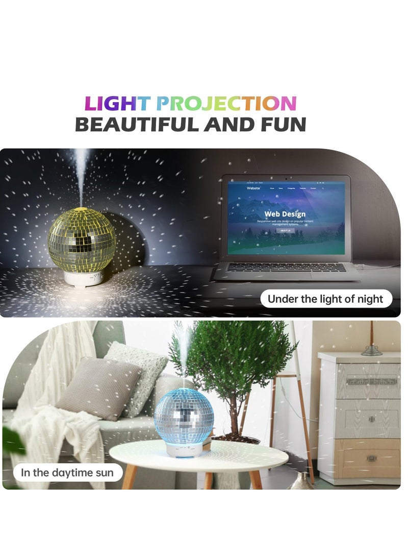 واي آند دي Disco Ball Diffuser Rotating, Decor Multi-Purpose Diffuser, Home Aromatherapy Essential Oil with 14 Light Modes, for Party Decoration and Accessories  - Image 3