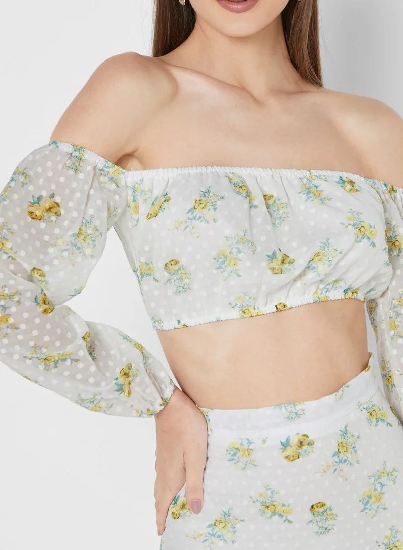 Miss Selfridge Tiered Hem Printed Skirt
