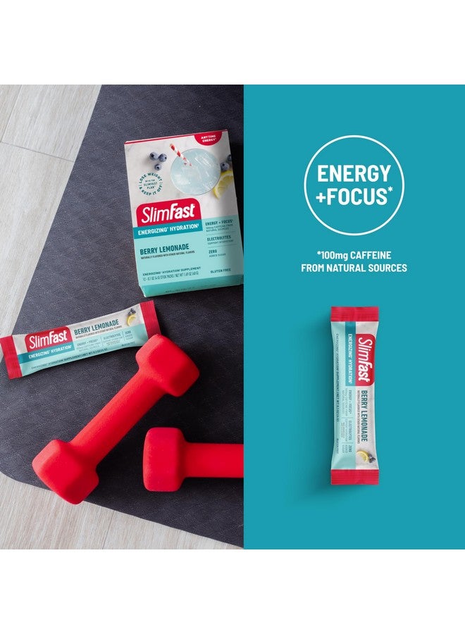سليم فاست أكياس ترطيب سليم فاست، إلكتروليتات الصيام المتقطع، مزيج مشروب طاقة مسحوق، كافيين من مصادر طبيعية - عصير ليمون بالتوت (١٢ كيسًا) - Image 4