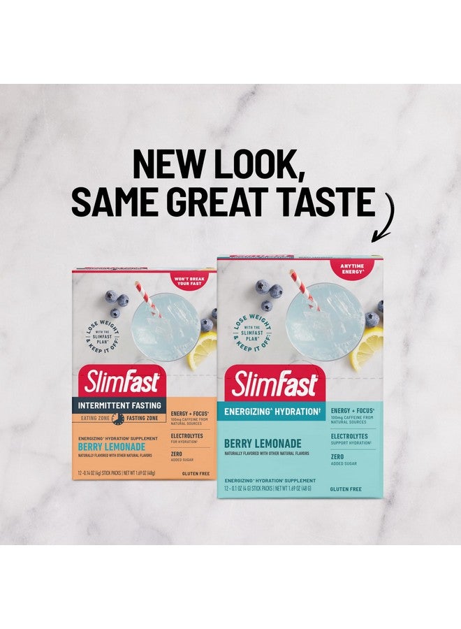 سليم فاست أكياس ترطيب سليم فاست، إلكتروليتات الصيام المتقطع، مزيج مشروب طاقة مسحوق، كافيين من مصادر طبيعية - عصير ليمون بالتوت (١٢ كيسًا) - Image 1