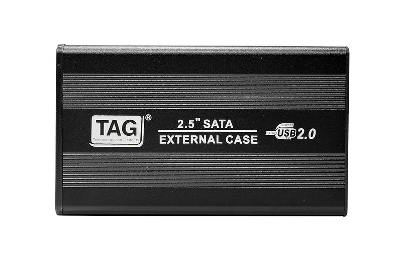 tag 2.5 inch SATA CASING USB-2.0 (Black) SSD/HDD Portable External Metal Body Enclosure (Premium) - Image 2
