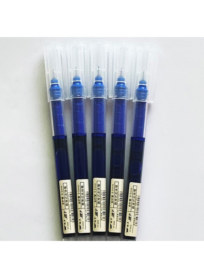 sencoo 5 Pack Extra Fine Point Pens Liquid Ink Pen Rolling Roller Ball Quick-Drying Ink For Home Office School (Blue) - Image 1