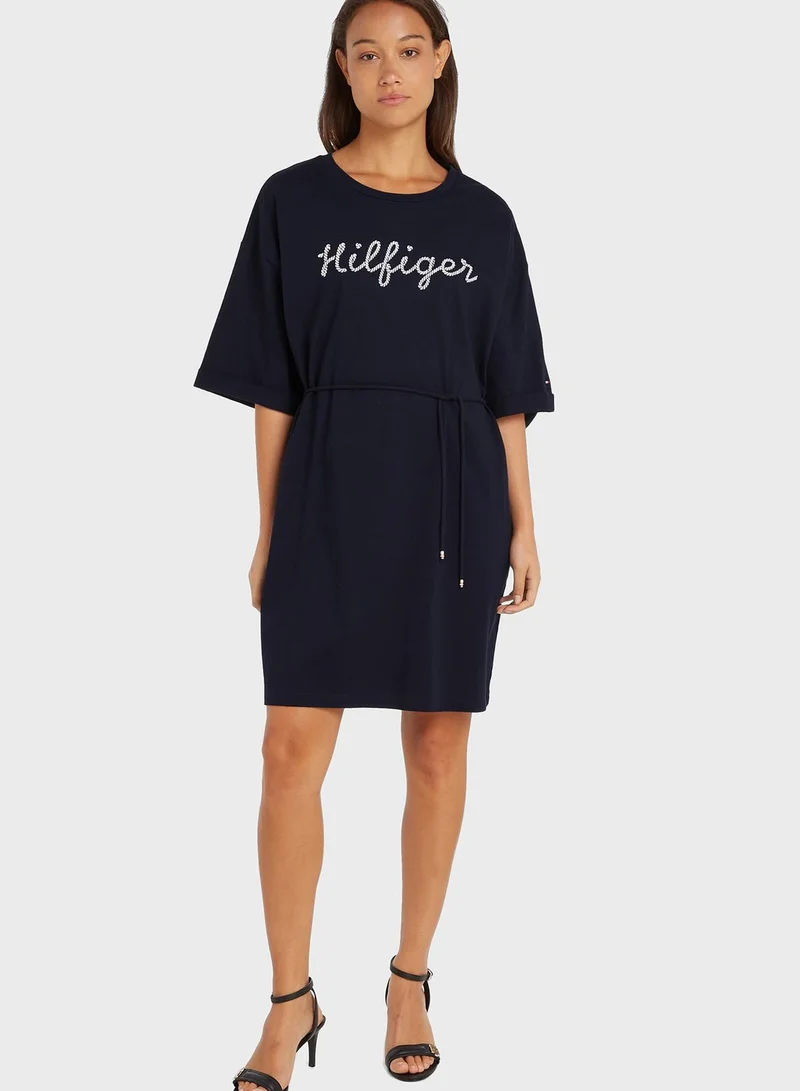 TOMMY HILFIGER Graphic Flute Sleeve Dress