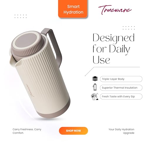 Trueware Amaze ISI Certified Inner Steel Thermoware 1200 ML Hot & Cold Flask Jug, BPA Free, Leak Proof, Ideal for Tea, Coffee, Water, Hot and Cold Beverages - Image 5